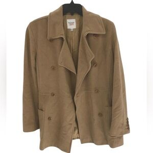 Emanuel Ungaro Liberte Women's Beige Wool Blend Double Breasted Coat Size 16/50